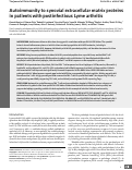 Cover page: Autoimmunity to synovial extracellular matrix proteins in patients with postinfectious Lyme arthritis.