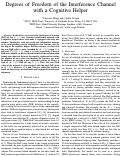 Cover page: Degrees of Freedom of the Interference Channel with a Cognitive Helper