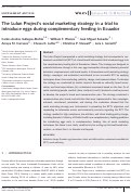 Cover page: The Lulun Project's social marketing strategy in a trial to introduce eggs during complementary feeding in Ecuador