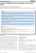 Cover page: Vitamin D (25OHD) Serum Seasonality in the United States.