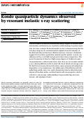 Cover page: Kondo quasiparticle dynamics observed by resonant inelastic x-ray scattering