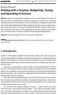 Cover page: Dealing with a Surplus: Budgeting, Taxing, and Spending in Arizona