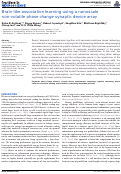 Cover page: Brain-like associative learning using a nanoscale non-volatile phase change synaptic device array