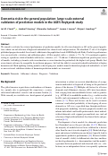 Cover page: Dementia risk in the general population: large-scale external validation of prediction models in the AGES-Reykjavik study