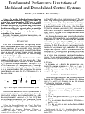 Cover page: Fundamental performance limitations of modulated and demodulated control systems