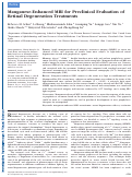 Cover page: Manganese-Enhanced MRI for Preclinical Evaluation of Retinal Degeneration Treatments.