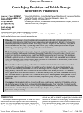 Cover page: Crash Injury Prediction and Vehicle Damage Reporting by Paramedics: A Feasibility Study