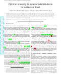 Cover page: Optimal steering to invariant distributions for networks flows