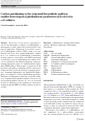 Cover page: Isoprene Production Via the Mevalonic Acid Pathway in Escherichia coli (Bacteria)