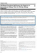 Cover page: Cell-Based Functional IgE Assays Are Superior to Conventional Allergy Tests for Shrimp Allergy Diagnosis