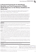 Cover page: A Proposed Framework for Identifying Nutrients and Food Components of Public Health Relevance in the Dietary Guidelines for Americans