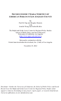 Cover page: Socioeconomic Characteristics of American Indians in Los Angeles County