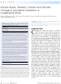 Cover page: Faculty Equity, Diversity, Culture and Climate Change in Academic Medicine: A Longitudinal Study.