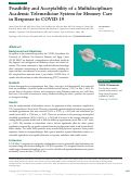 Cover page: Feasibility and Acceptability of a Multidisciplinary Academic Telemedicine System for Memory Care in Response to COVID-19