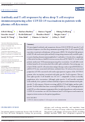 Cover page: Antibody and T‐cell responses by ultra‐deep T‐cell receptor immunosequencing after COVID‐19 vaccination in patients with plasma cell dyscrasias