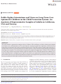 Cover page: Public Rights Orientations and Views on Long‐Term Care Options for Children in the Child Protection System: An Analysis of Representative Samples of Adults in California, USA and Norway