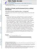 Cover page: The effects of genetic and environmental factors on writing development