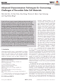 Cover page: Advanced Characterization Techniques for Overcoming Challenges of Perovskite Solar Cell Materials