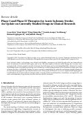 Cover page: Phase I and Phase II Therapies for Acute Ischemic Stroke: An Update on Currently Studied Drugs in Clinical Research