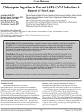 Cover page: Chloroquine Ingestion to Prevent SARS-CoV-2 Infection: A Report of Two Cases