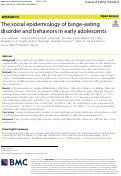 Cover page: The social epidemiology of binge-eating disorder and behaviors in early adolescents