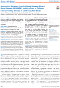 Cover page: Association Between Chronic Kidney Disease–Mineral Bone Disease (CKD-MBD) and Cognition in Children: Chronic Kidney Disease in Children (CKiD) Study