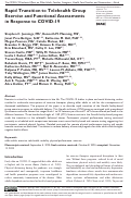 Cover page: Rapid Transition to Telehealth Group Exercise and Functional Assessments in Response to COVID-19.