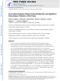 Cover page: Association between plasma endocannabinoids and appetite in hemodialysis patients: A pilot study