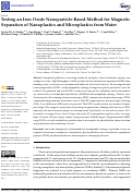 Cover page: Testing an Iron Oxide Nanoparticle-Based Method for Magnetic Separation of Nanoplastics and Microplastics from Water