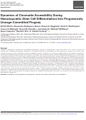 Cover page: Dynamics of Chromatin Accessibility During Hematopoietic Stem Cell Differentiation Into Progressively Lineage-Committed Progeny