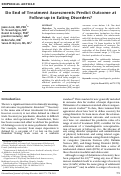 Cover page: Do end of treatment assessments predict outcome at follow‐up in eating disorders?