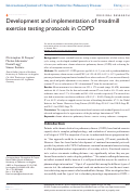 Cover page: Development and implementation of treadmill exercise testing protocols in COPD