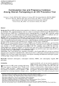 Cover page: Contraceptive Use and Pregnancy Incidence Among Women Participating in an HIV Prevention Trial