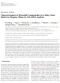 Cover page: Characterization of Microbial Communities in a Dairy Farm Matrix in Ningxia, China, by 16S rDNA Analysis