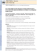 Cover page: Use of the refill function through an online patient portal is associated with improved adherence to statins in an integrated health system.