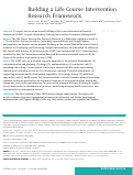 Cover page: Building a Life Course Intervention Research Framework.