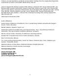 Cover page: Tobacco Use and Respiratory Symptoms Among Adults: Findings From the Longitudinal Population Assessment of Tobacco and Health (PATH) Study 2014–2016