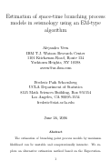 Cover page: Estimation of Space-time Branching Process Models in Seismology using an EM-type Algorithm