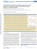 Cover page: Isotope Effects and the Temperature Dependences of the Hyperfine Coupling Constants of Muoniated sec-Butyl Radicals in Condensed Phases