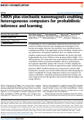 Cover page: CMOS plus stochastic nanomagnets enabling heterogeneous computers for probabilistic inference and learning.