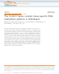 Cover page: The CLASSY family controls tissue-specific DNA methylation patterns in Arabidopsis.