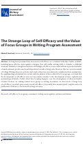 Cover page: The Strange Loop of Self-Efficacy and the Value of Focus Groups in Writing Program Assessment