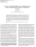 Cover page: How the Arts Help Children to Create Healthy Social Scripts: Exploring the Perceptions of Elementary Teachers