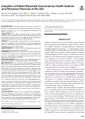 Cover page: Adoption of Patient-Reported Outcomes by Health Systems and Physician Practices in the USA.