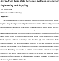 Cover page: (Invited) All Solid-State Batteries: Synthesis, Interfacial Engineering and Recycling