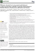 Cover page: Moderate Alcohol Use Is Associated with Reduced Cardiovascular Risk in Middle-Aged Men Independent of Health, Behavior, Psychosocial, and Earlier Life Factors