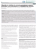 Cover page: Obesity in relation to serum persistent organic pollutant concentrations in CHAMACOS women