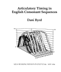 Cover page: WPP, No. 86: Articulatory Timing in English Consonant Sequences