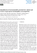 Cover page: Quantification of environmentally persistent free radicals and reactive oxygen species in atmospheric aerosol particles