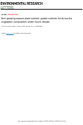 Cover page: Non-growing season plant nutrient uptake controls Arctic tundra vegetation composition under future climate